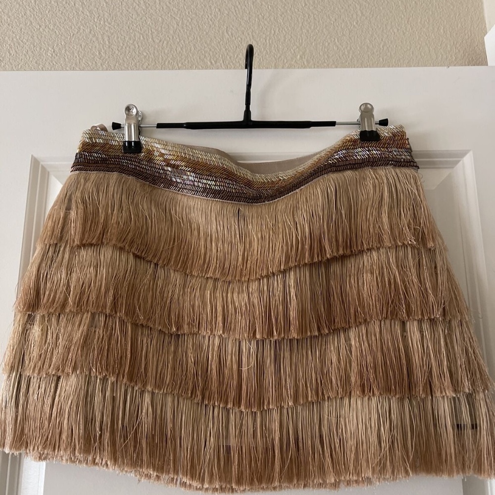 Pinko Fringe Mini Skirt So Cute!! NWOT IT 42 US 4-6